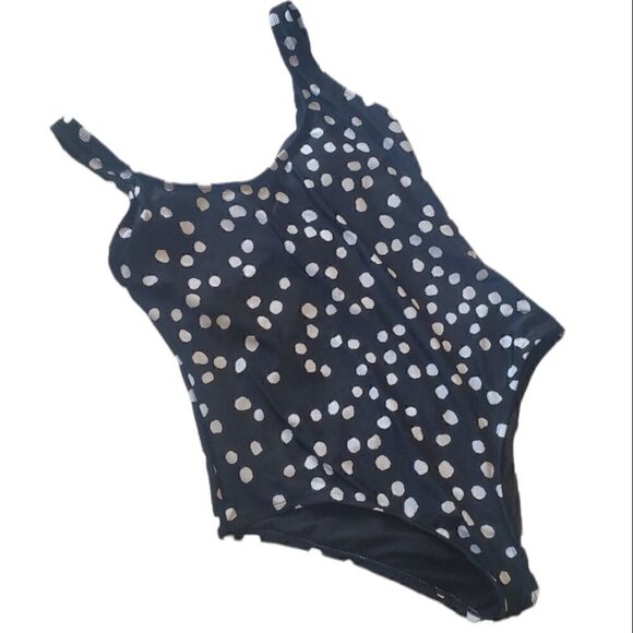 Kona Sol Black Polkadot Swimsuit M - Picture 1 of 12